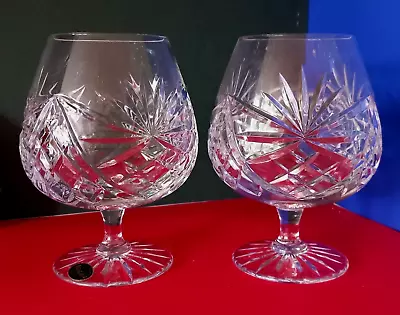 Buy SET X 2 SHERRIES GLASSES GOBLETS BOHEMIA CZECHOSLOVAKIA HAND CUT LEAD CRYSTAL • 9.99£