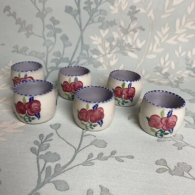 Buy Poole Traditional Earthenware Egg Cups X6 ~ C1927-34 ~ Painter Ruth Gough • 24£
