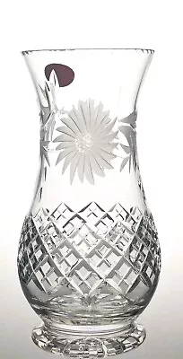 Buy Quality WINDSOR Crystal SUNFLOWER Cut Glass Waisted Posy Vase - 18cm • 15£