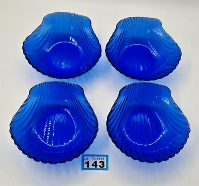 Buy Vintage French Glass Shell Clam Shaped Dishes X 4 Stamped FRANCE - BAE143 • 15£