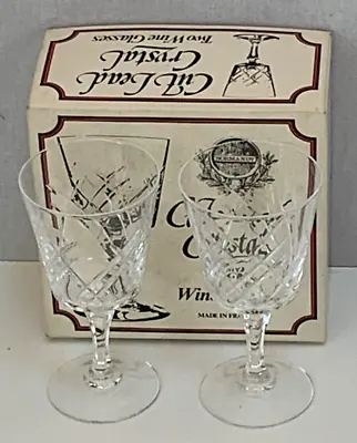 Buy Thomas Webb Normandy Wine Glasses X2 Cut Lead Crystal 5.3 Fl 15cl Made In France • 24.95£