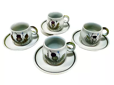 Buy Set Of 4 Buchan Stoneware Portobello Scotland Thistleware Cups And Saucers #289 • 33.62£