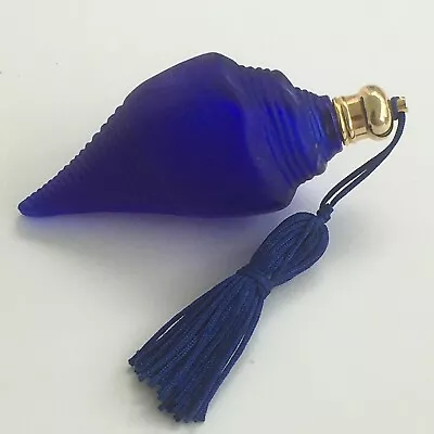 Buy Vintage Cobalt Blue Glass Shell Perfume Bottle • 15.99£