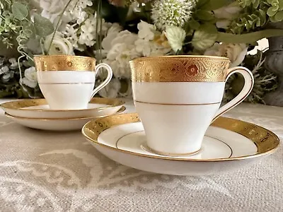 Buy Mintons Antique Gilded Demitasse Coffee Cups & Saucers Davis Collamore New York • 25£