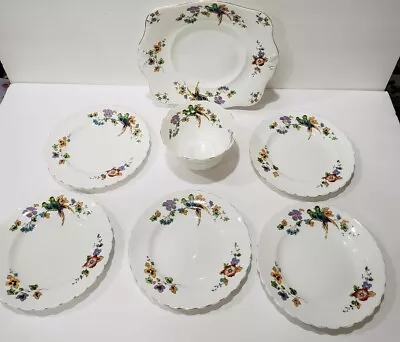 Buy Rare 1930s Tuscan China Lawleys Bread Plate Serving Tray Bowl Lot Of 7 England • 42.89£