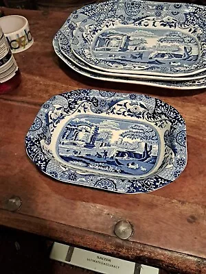 Buy Vintage Spode Blue  Collection  Italian  Rectangular Pie Dish With Rim • 20£