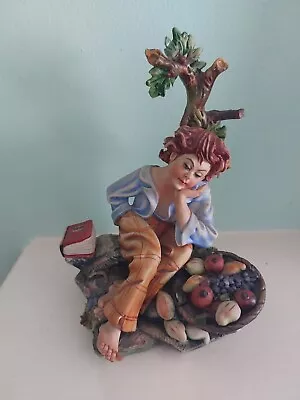 Buy Capodimonte Figure Boy With A Book Resting By Germano Cortese Model No 327 • 15£