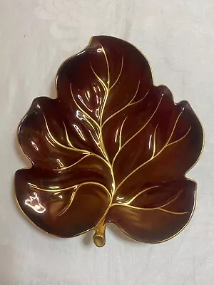 Buy Carlton Ware Rouge Royale Leaf Dish Made In England Hand Painted Plate Bowl • 15£