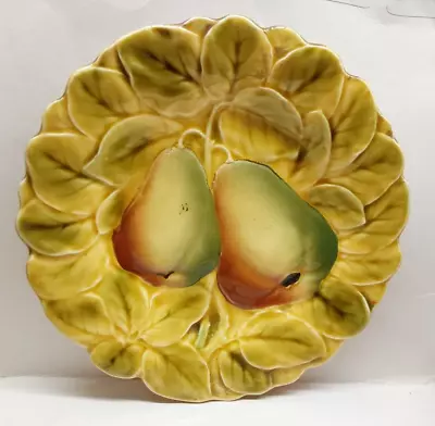 Buy Vintage Sarreguemines French Majolica  Plate - Fruit Design Pears • 8£