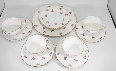 Buy Colclough Ditsy Pink Rose Afternoon Tea Cup Saucer Plate Trios & Cake Plate • 26£