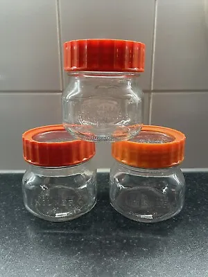 Buy Vintage Ravenhead Kilner Orange Screw Top Glass Jars. Set Of 3. 500ml. VGC. • 19.99£