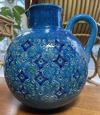Buy Very Large Bitossi Aldo Londi Blue Rimini 1960 Ceramic Jug Mcm • 139£