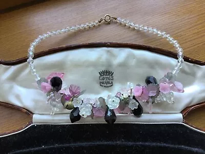 Buy Vintage Stunning Glass Flower Bead Bells Necklace • 12.99£