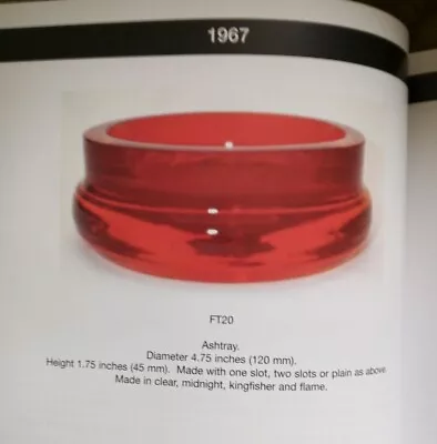 Buy Dartington Glass Vintage Flame  Red  Dish / Ashtray  FT20 Frank Thrower Design. • 35£