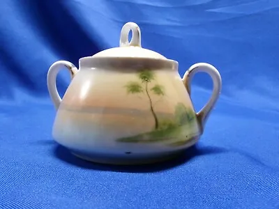 Buy NORITAKE China Hand Painted Porcelain Sugar Bowl Lid WINDMILL On Lake Sunset • 18.97£