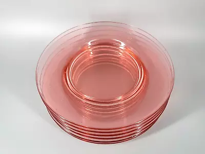 Buy Vintage Tiffin-Franciscan Pink Glass Luncheon Plates Set Of 6 • 28.45£
