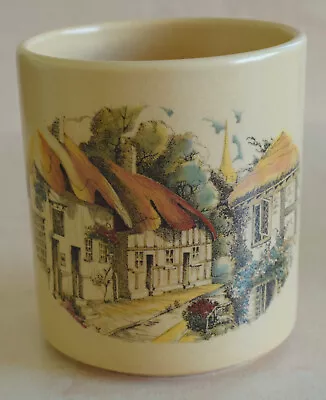 Buy Honiton Pottery Devon England Pencil Pot Thatched Cottage Church Street Scene • 4.50£