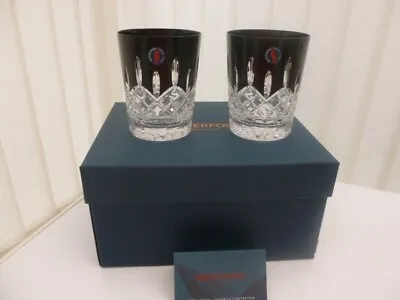Buy Waterford Crystal Lismore Black Cut Pair Of Whiskey DOF Tumblers Boxed • 149.99£
