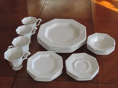 Buy Interpace INDEPENDENCE WHITE 20pc Ironstone Dinnerware Set (Serves 4) • 47.32£