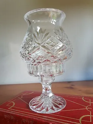 Buy Crystal Glass Hurricane Candlestick Candle Holder Two Piece Cut Glass Vintage... • 35£