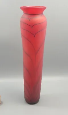 Buy Stunning Tall Will Shakspeare Art Glass Vase, Orange, British Art Glass 39cm • 99£
