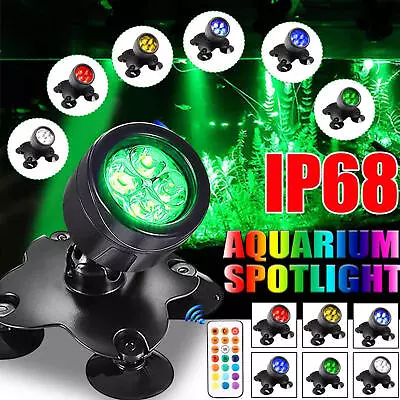 Buy Underwater Lights Waterproof LED RGB Submersible Aquarium Pool Pond Lamp Remote • 86.69£