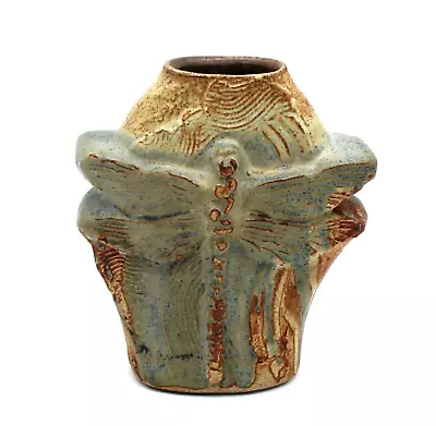 Buy Bernard Rooke Stoneware Pottery Vase DRAGONFLY Signed  Mid Century Modern 5.5 T • 157.27£