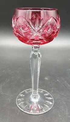 Buy Bohemian Glass Cut To Clear Cranberry 5  Cordial MINT! • 19.13£
