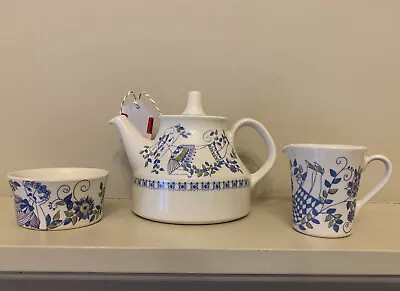 Buy Figgjo Flint Norway Ceramic Tea Set Tea Pot/Sugar/ Milk Pot In Turi Lotte Design • 130£