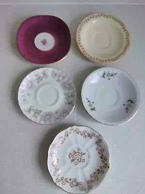 Buy Vintage Mismatched China/Porcelain Saucers - Set X 5 Bundle Joblot - Floral • 0.99£