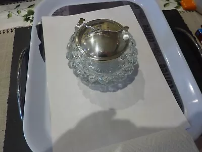 Buy Antique/Vintage Cut Glass Sugar Bowl With Built In Tongs In Lid VGC AGE UNKNOWN • 11.99£