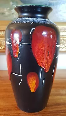 Buy Poole Pottery 1990s Marbled & Crazed Galaxy Design 21cm Vase With Lava Glaze • 47.50£
