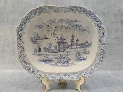 Buy Antique Blue & White Transfer Ware Whampoa Pattern Serving Dish / Plate • 29.99£