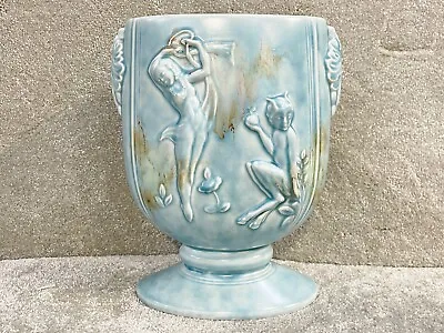 Buy Vintage Beswick Vase 1095 Pattern Nymph And Pan Design Blue • 49.99£