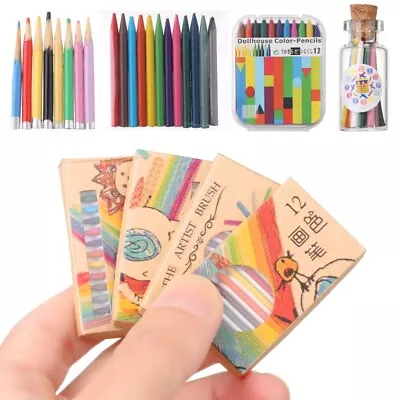 Buy 1Set Dolls House Miniature 1:12TH Scale Crayons Colorful Pencils Painting Tools • 3.35£