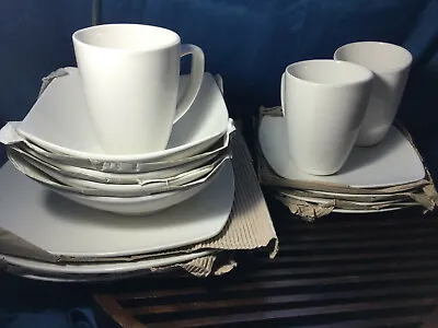 Buy Zen Buffetware 16 Piece Dinnerware Set In White-14pcs TWO MISSING • 25.19£
