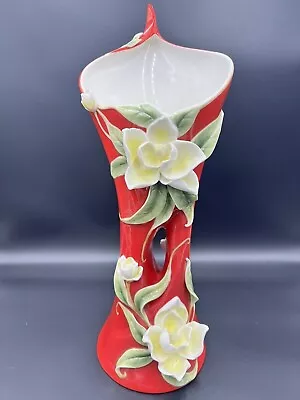 Buy Franz Porcelain Full Bloom Magnolia Flower Large Vase FZ01312 Limited Edition • 384.28£