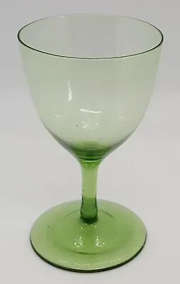 Buy Green Glass Vintage Victorian Antique Green Stem Wine Glass Goblet • 35£