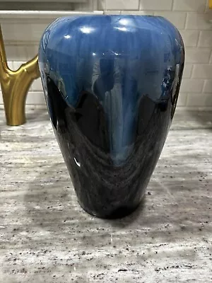 Buy Vintage Blue Mountain Pottery (BMP) Canada  Deep Blue And Black Vase • 37.92£