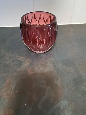 Buy Cranberry  Red Heavy Candle Holder. • 4.50£