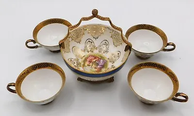 Buy Antique Bareuther Bavaria Germany  Handpainted Porcelain 24K Gold Tea Set Marked • 175.51£