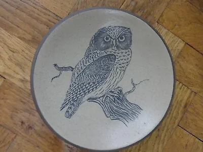 Buy Vintage Purbeck Pottery Stoneware Shallow Bowl/ Dish - Owl Design • 9.99£