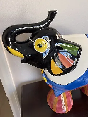 Buy Signed ANATOLY TUROV Russian Hand Painted Ceramic Elephant 14”H X 16 L • 93.92£