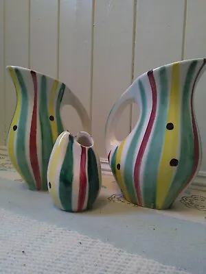 Buy German  Striped Ceramic Jug Vases X 2 Form No 2013/12 ? Tairnbacher?  • 75£