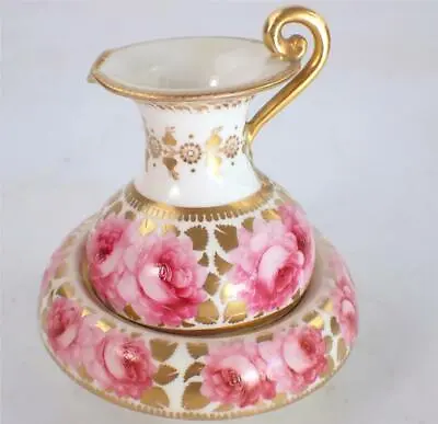 Buy C1820 Antique Davenport Porcelain Miniature Jug & Bowl Billingsley Roses • 130£
