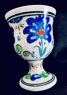 Buy Striking Vintage Hand-Painted Traditional Iznik Turkish Kutahya Egg Cup Ceramic • 7£