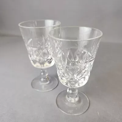 Buy Vintage Crystal Cut Glass - Sherry Glasses - Set Of 2 - Free P&P - Wedding - Set • 12.50£