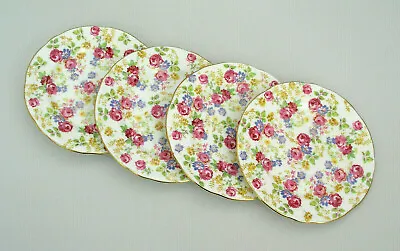 Buy (4) Royal Stafford June Roses (chintz) 6 3/8  Bread Plates - England Bone China • 48.65£