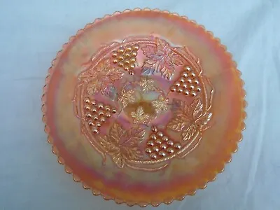 Buy Fenton Amber Carnival Glass 3 Footed Plate Grape And Cable Pattern VGC • 12.95£