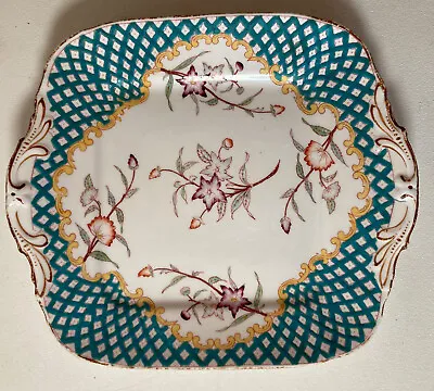 Buy Antique Utzschneider Sarreguemines Minton Plate Floral Hand Painted Basket Weave • 72.04£